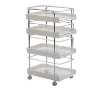1:6 Dollhouse Miniature 4 Tier Rolling Cart for DIY Projects Building White