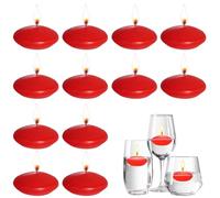 1.6 Inch Floating Candles, 12 Pcs Small Unscented Floating Candles Water for Christmas Table Decoration Wedding Party Thanksgiving Home Pool Decor (Red)