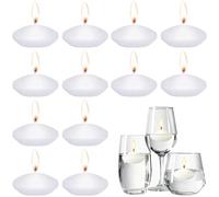 1.6 Inch Floating Candles, 12 Pcs Small Unscented Floating Candles Water for Christmas Table Decoration Wedding Party Thanksgiving Home Pool Decor (White)