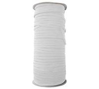 1/6 inch White Elastic Cord, 4MM Flat Elastic Band, Stretch Thin Elastic String Rope Braided Strap for Sewing Clothing, Knitting, DIY Projects, Skirt & Trouser Waistband, 300 Metres