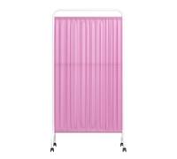 1-6 Panel Foldable Medical Privacy Screen Medical Privacy Screen With Wheels, Foldable Room Divider For, Room Divider Clinic/Patient/Examination Room Temporary Fence(Pink,5-Panel)