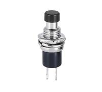 1/6 PCS 7mm Mini Round Momentary Push Button Switch 1NO 1NC Self-Reset Micro Switch for DIY Electronics and Control Panels(Black,1PCS_1NO)