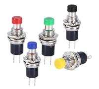 1/6 PCS,7MM, Round Momentary Push Button Switch Press The Self-Reset,Normally Open 1NO,Normally Closed 1NC, Switchs(Blue,6PCS_1NO)