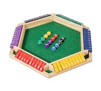 1-6 Players Shut The Box Dice Game, Wooden Board Table Math Game with 12 Dice Enhancing Mathematic, Classics Tabletop Version Games forKids, Adults, Family, Classroom, Home, Party or Pub (Green)