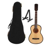 1/6 Scale Wooden Guitar Model Exquisite Doll Accessory Musical Instrument Decoration For 12 Inch Dolls Display Collection Wood Material 17cm Length