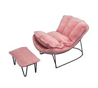 1/6 Scale Wrought Iron Rocking Chair Decorative,Pink 23x16.5x14cm