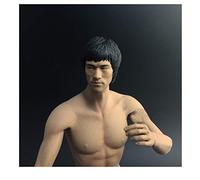 1/6 Soldier Bruce Lee's Head Carved Kung Fu Star Male Body Model Accessories