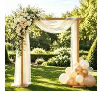 1.6 x 8m Wedding Arch Draping Fabric White Yellow Chiffon Sheer Voile Backdrop Curtain Wedding Arch Backdrop Drapes Curtains for Wedding Archway Ceremony Ceiling Arbor Decorations (Yellow)
