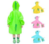 1-6 Years Kids Raincoats UK Sale Clearance Toddler Boys Girls Waterproof Rain Jacket Hooded Rain Poncho Cute Dinosaur Raincoat Outwear Reusable Rainwear Outdoor Camping, Emergency Situations, Travel