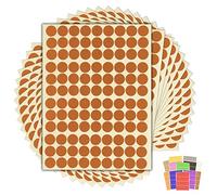 1,620 x Brown Sticky Dots - 16mm - Round Colour Coding Dot Stickers - 15 Sheets