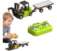 1:64 Alloy RC Forklift Toy, 2 in 1 Transform Lift Fork & Hook, NEW Mini Remote Truck Forklift Rechargeable Battery, ST with