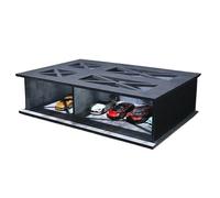 1:64 Diorama Diecast Garage Model, LED Lighting Parking Lot Display Case | Underground Garage Diorama, With Top Windows, 6 Parking Space, USB LED Lighting,Black Garage Model