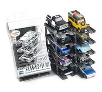 1:64 Diorama Diecast Modular Car Display Case, 10 Parking Space Garage Model, Diecast Model Cars Storage Display Rack, Display Stand, 20-120 Parking Magnetic Dust Cover (10 Parking Space)