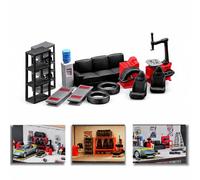 1:64 Diorama Garage Accessories Model Set, Workshop Repair Tool Scene Props | 12pc Parking Lot Scene Maintenance Accessory, Tire Rack Sofa Props for 1:64 Hot Wheels Model Car Display (12PC Repair Tools)