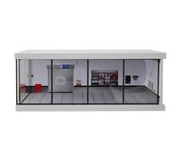 1:64 Diorama Garage Model, LED Lighting Parking Lot Model Display Case, Workshop Scene Model, for 1/64 Scale Diecast Model Car Scene Display Storage, Model Car Display Box, Building Model(Repair Shop)