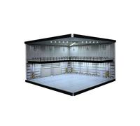 1:64 Diorama Garage Model, Tri-color LED Lighting Parking Lot Scene Display Case, Brightness Adjustable Car Showroom Model, Model Cars Storage, Building Model Garage, 20 Parking Spaces(A)