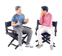 1/64 Figures Talking Scene Tiny People Miniature for Dioramas Layout S Scale, Blue Pink