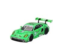 1:64 For Green Dinosaur Painting Porsche 911 GT3 R No.80 Alloy Simulation Car Model Kit Mini Replica Toys