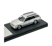 1 64 For S124 Station Wagon Simulation Alloy Car Model Desktop Decoration Collection Display Vehicles Kit(Silver wheel)