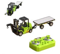 1/64 Full Proportional RC Forklift Toy,2 in 1 Transformable Lift Fork & Hook with Lights & Sounds,Mini Remote Control Forklift Truck with Flatbed Tow Truck,Christmas Birthday Gift