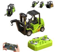 1/64 Full Proportional RC Forklift Toy,Mini Remote Control Forklift Truck with Flatbed Tow Truck,2 in 1 Transformable Lift Fork & Hook,Remote Control ForkliftTruck,Mini RC TruckToy for Boys Girls