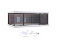 1:64 Garage Display Case Collectibles Lighted Protective Collectible Display Showcase for Doll Model Cars Collection Diorama, brown