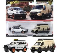 1:64 Hot Wheels 2024 Premium 2-Pack Toyota Land Cruiser + Mercedes Sprinter 979L