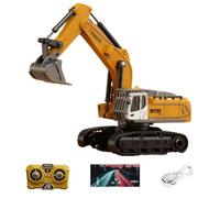 1:64 Mini RC Construction Vehicle Set - Remote Excavator Forklift Crane, Gift Kids Toy Alloy Simulation Model For Adults