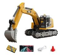 1:64 Mini RC Construction Vehicle Set - Remote Excavator Forklift Crane, Gift Model For Adults Kids Simulation Toy Alloy