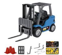 1/64 Mini RC Forklift, Remote Control Forklift for Adults, Real Simulation Lifting with Removable Hook And Metal Fork, Bluetooth Remote APP Control, for Car Enthusiasts (1pcs,Blue)