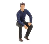 1/64 Miniature Tiny Sitting Position People Scenario Diorama Toy Group Blue