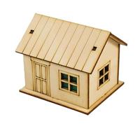 1/64 Miniature Wooden House Unique Handmade Hobby Toy Accessory Architecture Scene Landscape Building Model for Adults Kids, Style B