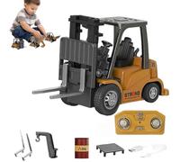 1:64 RC Forklift Cranes,2.4Ghz Remote Control RC Mini Alloy Engineering Vehicle,2 in 1 Transformable Lift Fork & Hook,Type-C Direct Charging,Christmas Birthday Gifts for Boys and Girls Age 3+