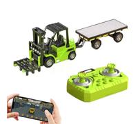 1/64 RC Forklift Toy, 2 in 1 Transformable Lift Fork & Hook, 2 Mode Mini Remote Control Forklift Truck, RC Construction Vehicles Birthday Gifts for Kids 4+