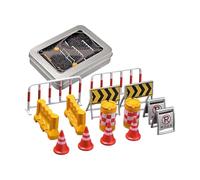 1/64 Roadblocks Model Props with Bright Color Design Miniature Traffics Barrier for Children RolePlay Scene Decoration Miniature Traffics Barrier