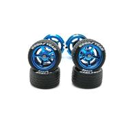 1/64 Scale Alloy Car Wheels Wavy Tires Set UV Electroplate MSC-AP Series for Playing Toy Cars Hot Wheels Matchbox, 0.43in