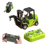 1:64 Scale Alloy RC Forklift Toy with Remote Control, 2 in 1 Transform Lift Fork & Hook Forklift Truck with Flatbed Tow Truck, Mini RC TruckToy Gift for Boys,Girls