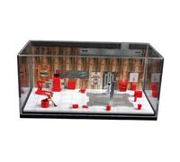 1/64 Scale Auto Repair Shop Model, Car Showcase Prop, DIY Parking Lot Diorama, Style A