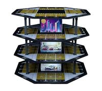 1:64 Scale Diecast Car Parking Garage Display Case for 48 Cars - Octagonal Lighted Tabletop Decor with Easy Assembly- style B