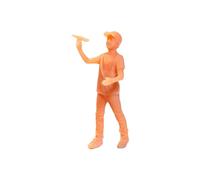 1/64 Scale Diorama Figure Photo Props for Architecture Model Micro Landscape paper plane boy, height 1.8cm