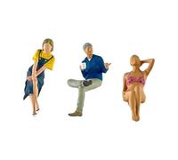 1/64 Scale Diorama Figure Resin Street People Model for Kids Adults Children 3Pcs