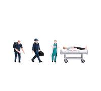 ＡＷＨＡＯ 1/64 Scale First-Response Team Figurines Realistic Details Hand Painted Miniature People High Detail Miniature People for Display, Model Train Setup, Hand-Painted Finished Product