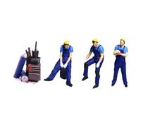 1: 64 Scale Hand Painted Resin Repairman Figure, Finished blue | Miniature Figures Hand Painted Resin for Dioramas Props, Architectural Displays, Photography Collector