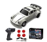 1/64 Scale Mini Drift RC Car, 2.4G 4WD Full Proportional Remote Control Car with LED Lihght & Rechargeable Battery, 4WD Micro Desktop Racing Vehicle Model Toy Gift for Adults