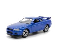 1/64 Scale WELLY NISSAN SKYLINE GT-R (BNR34) BLUE Nissan Skyline Blue