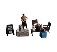 1/64 Stall Set Model Realistic Coffee Scene Miniature People Figurine for Role Play