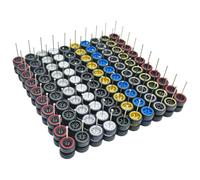 1/64 Wheels and Tires Set - 10 Mixed/Random Rubber Wheel Sets - Real Riders Wheel Rims & Tires, Compatible with Hot Wheels & Matchbox