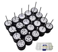 1/64 Wheels and Tires Set, 10-Pack 1 64 Scale Wheels with 10 for 1/64 Diecast Cars Upgraded and Modified Rubber Tires(Diameter 0.43in/11mm) (White)