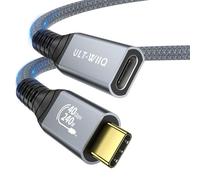 1.64FT USB 4 Extension Cable for Thunderbolt 4, 240W Male to Female Super Fast Charging, 40Gbps USB 4 High Speed Data Transfer, 8K@60Hz Type C Video Extender Cable for USBC Hub/iPhone16/MacBook/iPad