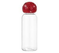 1.69Oz Bling Rhinestone Shiny Small Travel Bottles Plastic Empty Squeeze Bottle Clear Refillable Shampoo Container for Liquids Cream Cosmetic Toiletries (Red)